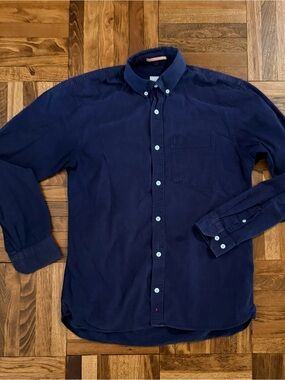 Apolis Navy Button-Down Cotton Shirt